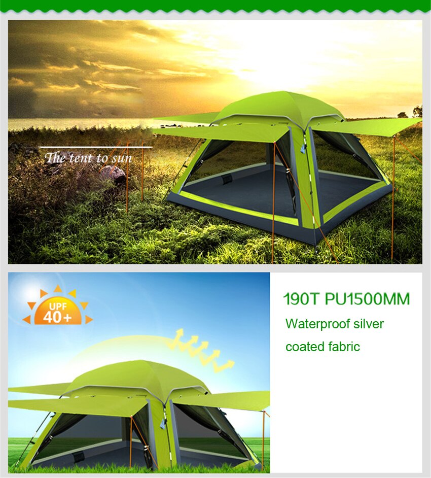 Cheap Goat Tents 1pcs Camping Tent 5 person Outdoor Equipment Single room Family Tourism Beach Tents Waterproof tent Tents 